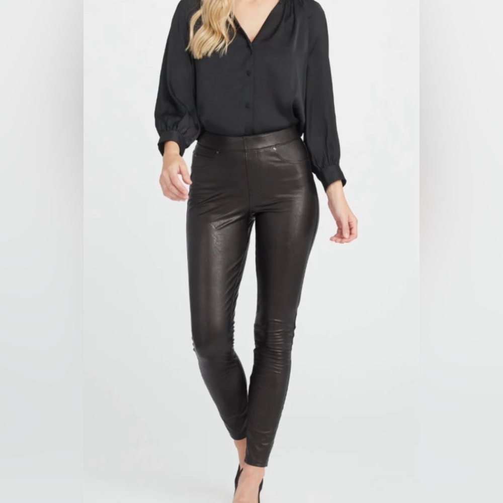 SPANX Black Faux Leather Leggings